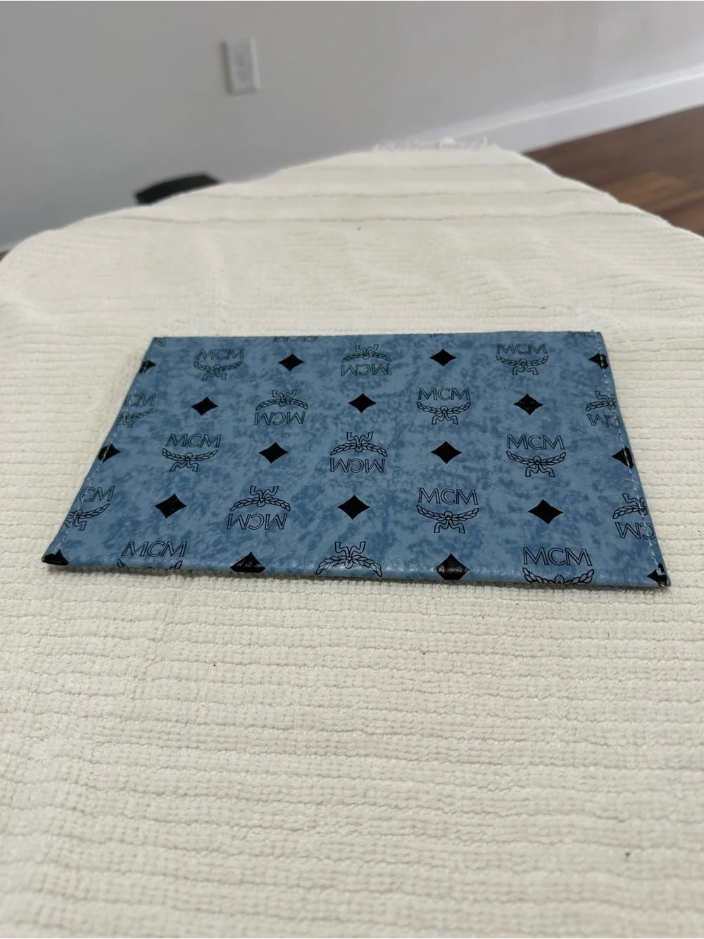MCM Blue Logo Print Envelope Tablet Sleeve